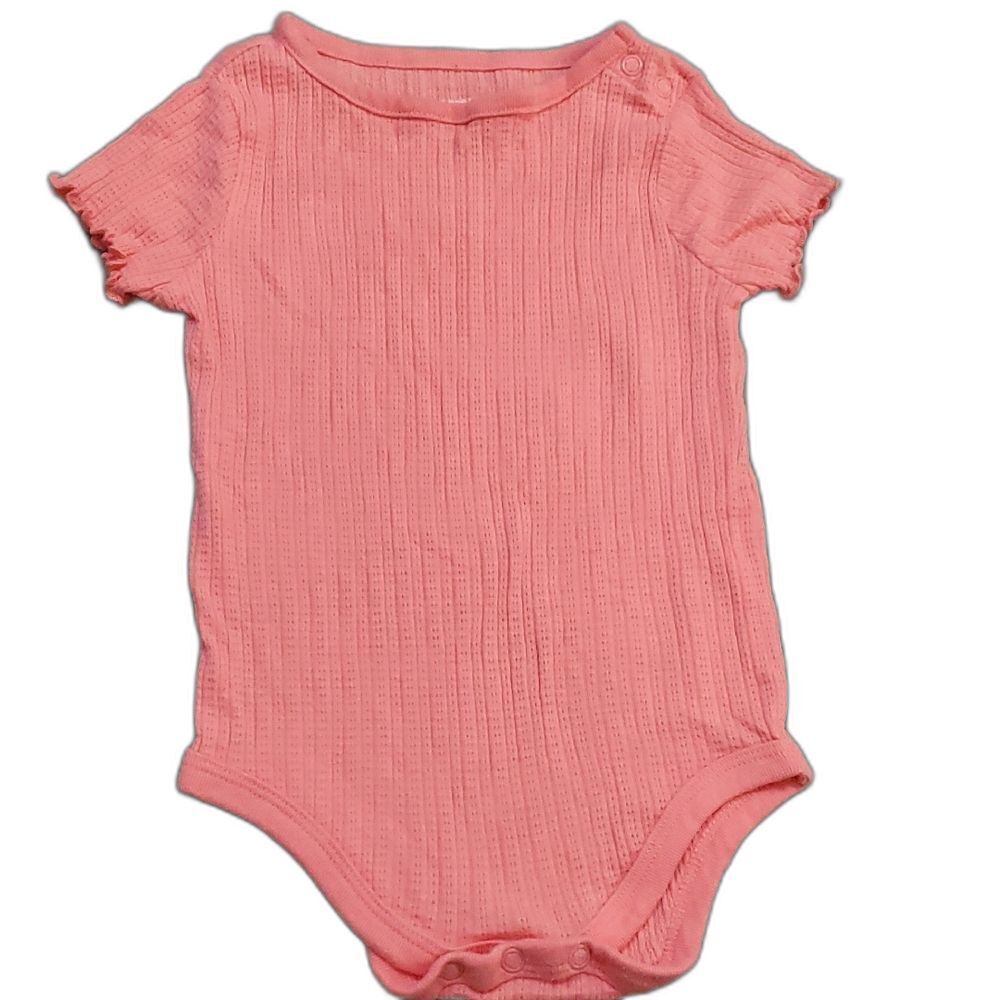 Garanimals Pink Ribbed Baby Bodysuit 12 Months